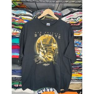 Y2K Drew Brees New Orleans Saints Men's 2XL NFL Football T-Shirt